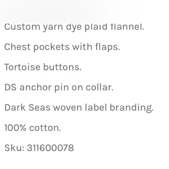 Dark Seas Flannel Button Up- NWT - Picture 9 of 10